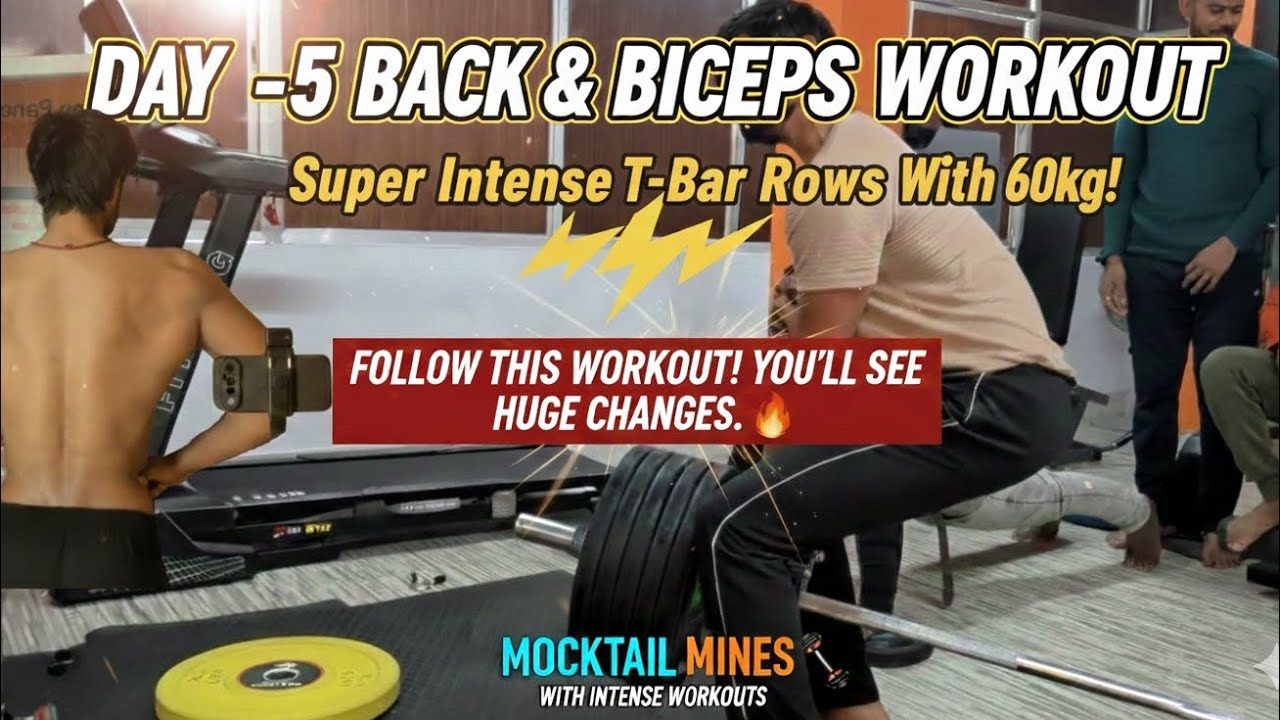 (Day 5)Follow This Back Workout ONCE for Huge Changes! MASSIVE Back & Biceps Workout| Mocktail Mines