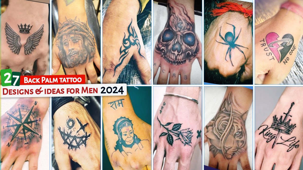 Men hand tattoo designs | best hand tattoo male | back palm tattoos for men  - YouTube