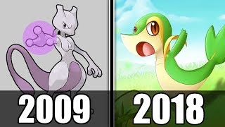 Evolution of Chuggaaconroys Pokemon Bios (2009-2018)