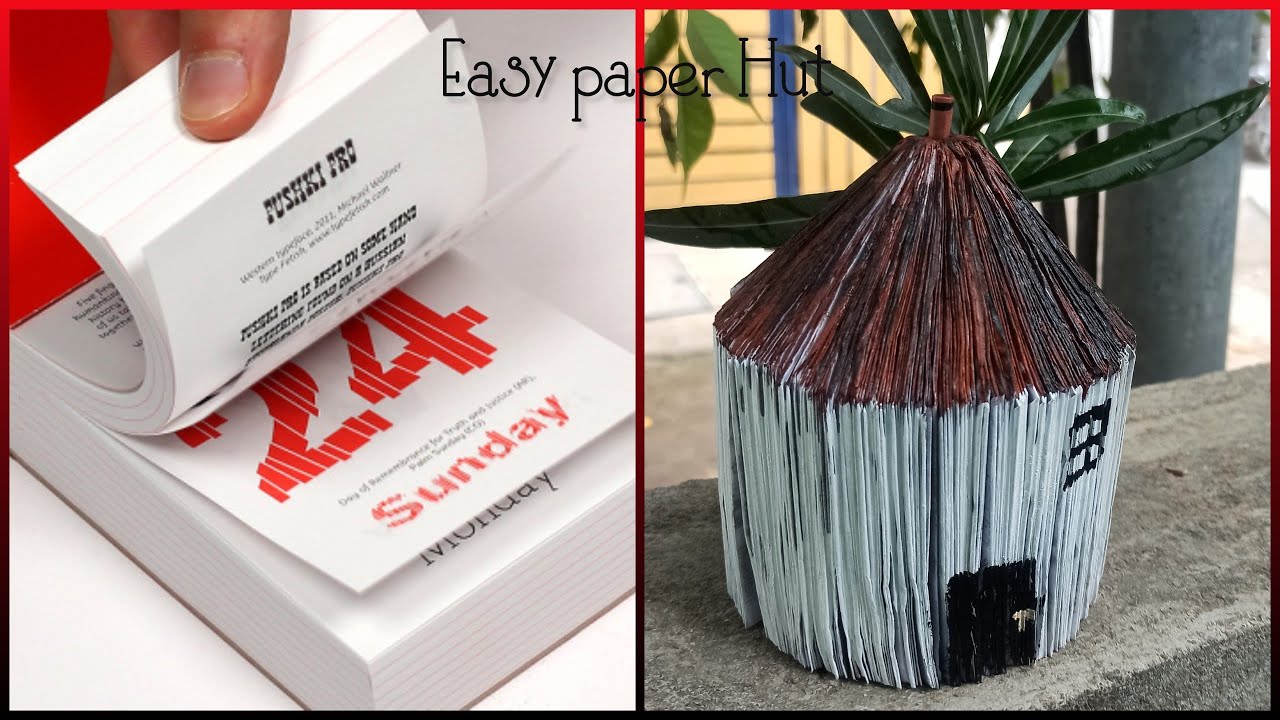 Easy Paper Hut Paper Craft Origami House/ Hut Easy Kids Craft