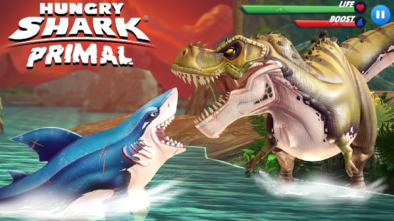 Hungry shark primal. Голодные акулы примал. Хангри Шарк примал. МЕГАЛОДОН против Кретоксирины.