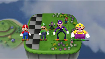 Mario Party 9 (MiniGames) Mario Vs Luigi Vs Wario Vs Waluigi (CPU Difficulty Master)