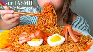 suellASMR-*No Talking*ASMR Samyang 4x MALA Spicy FIRENoodles Challenge 먹방Eating Sounds|*Bites Only*