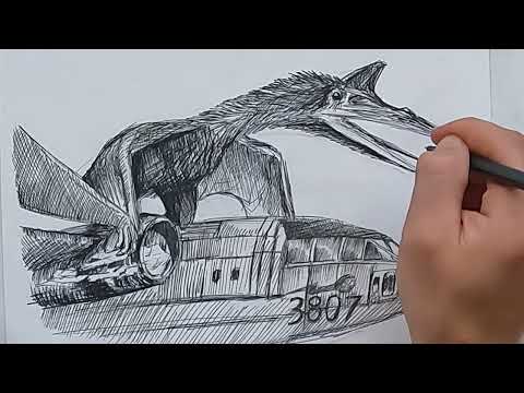 Speed Drawing Quetzalcoatlus from Jurassic World Dominion