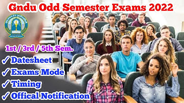 Gndu Odd Semester Exams 2022 || Gndu 1st , 3rd , 5th Semester Exams 2022 || Gndu Exams Updates