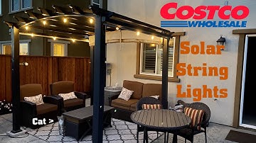 Costco Sunforce solar powered string lights installation and review. Make the SUN shine at night!