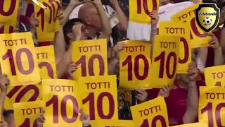 Salida de Totti a su despedida en el Estadio Olímpico de Roma
