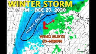 DEC 22, 2020 - Winter Storm Wednesday for Minneapolis to Duluth