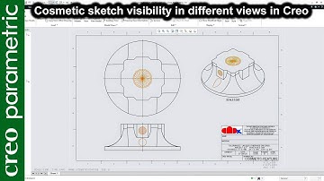 Hide the cosmetic sketch from one drawing view and keep it visible in another drawing view in Creo