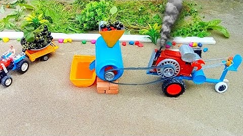 DIY tractor grapes juice mashine science project ।How process agriculture product।