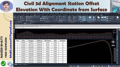 Civil 3d Alignment Station Offset Elevation Report With Coordinate from Surface
