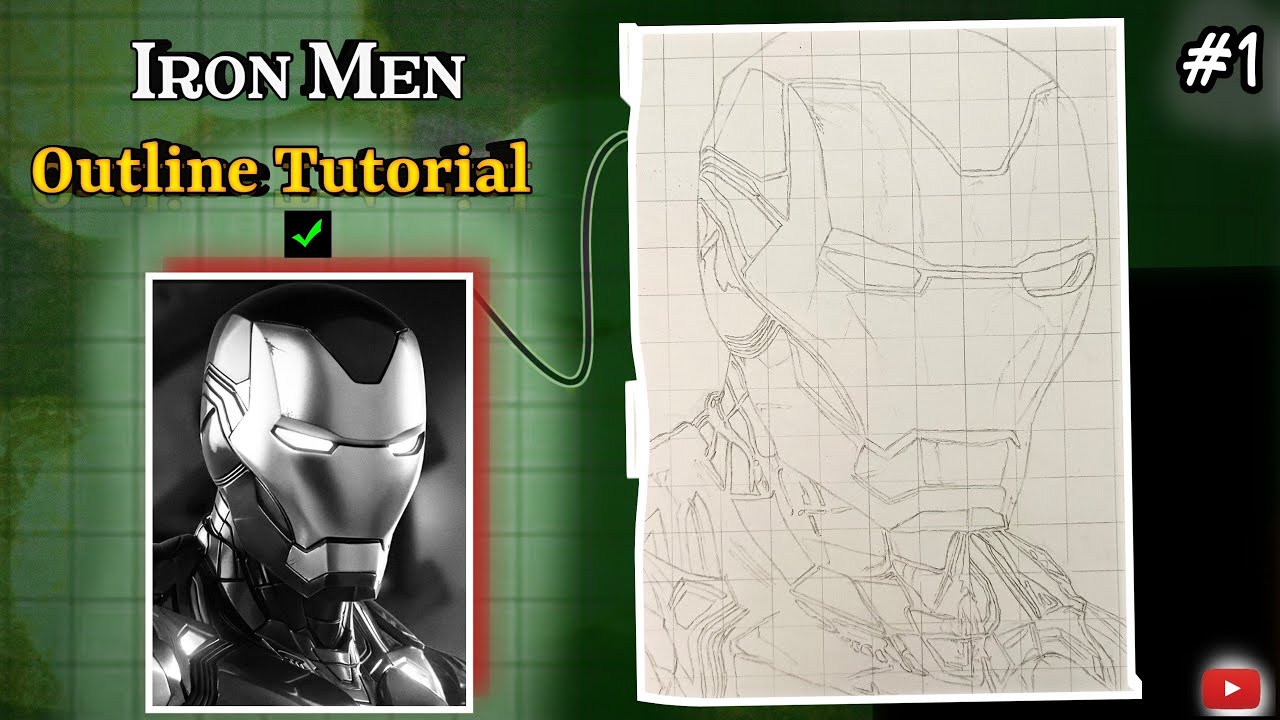 Iron Man Drawing | Sketch Outline Tutorial | Step By Step Guide | Part 1