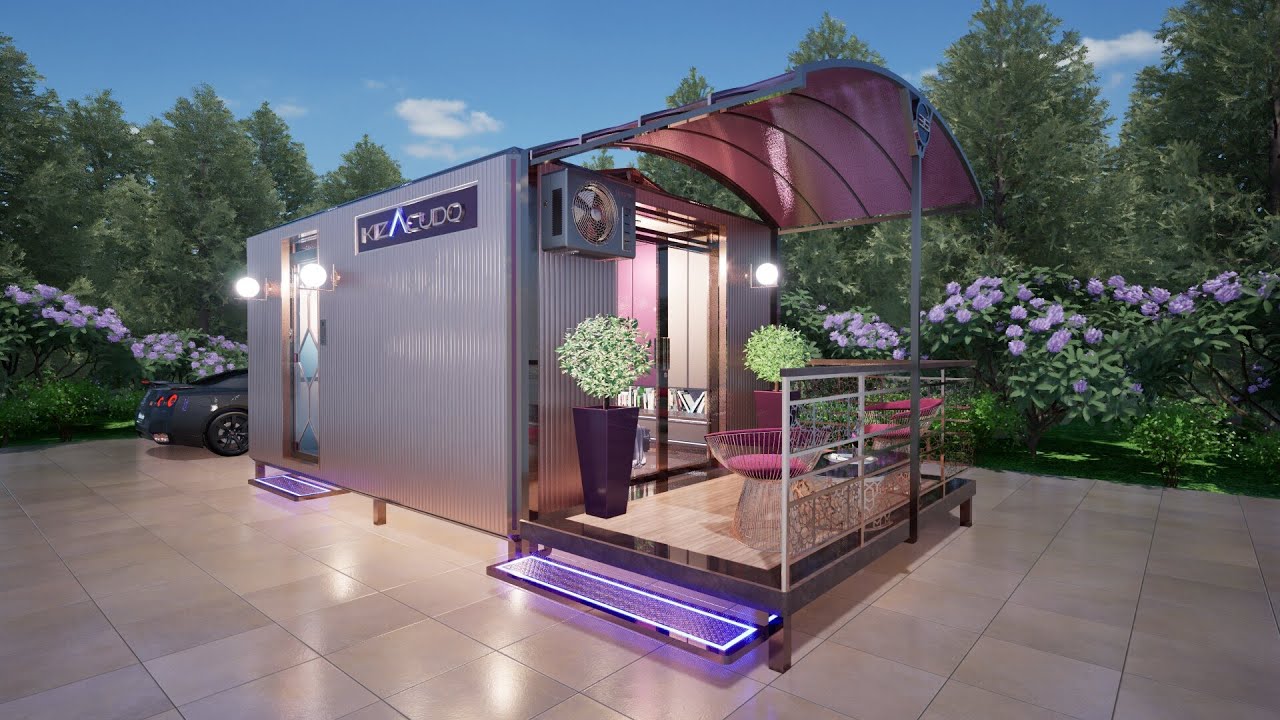 Tiny 15 Square Meters Prefab Cabin House Luxury Furnished - 3D Project