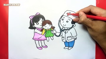 Vẽ Tranh Chủ Đề Bác Sĩ  - Dạy bé vẽ Bác sĩ Đơn Giản  - Tô màu Bác sĩ - Duy Hiếu