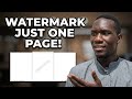 One Page Watermark in MS Word | Full Tutorial