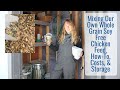 Mixing Our Own Whole Grain Soy-Free Chicken Feed, How-To, Cost, Storage & Calculator to Mix Your Own