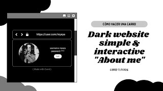 ➘ carrd tutorial ; dark website 'about me' simple & interactive  ֶָ֢֪ ᰰ᮫۪۪  
