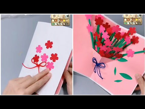 Thiệp Hoa 3D xinh Tặng Ngày Lễ. Handmade origami