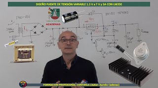 Fuente de tensión variable de hasta 3A con LM350. Cómo diseñarla (Clase 93)