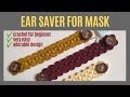 CROCHET : How To Crochet Face Mask Connector | Ear Saver For Mask | Face Mask Strap For Beginner
