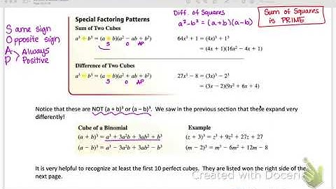 A2 5.3 Factor Polynomials (Special Binomials)