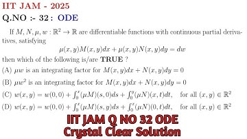 IIT JAM 2025 ODE Question 32 | Detailed Solution with Explanation | Crystal Clear Concept!