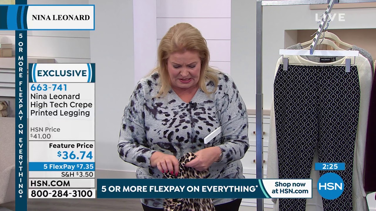 Nina Leonard High Tech Crepe Printed Legging