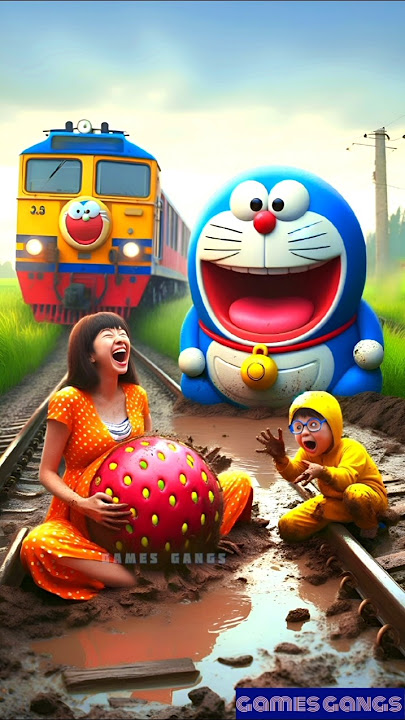🤩Evolution of Doremon: 'Doraemon's Muddy Adventure'...'Strawberry Surprises and Train Delights'🤣