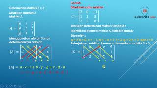 Determinant of a 3 x 3 Matrix Using Sarrus' Rule