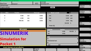 POCKET 1 simulation in Sinumerik  840/810 D winNC