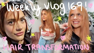 WEEKLY VLOG #169 | COME TO THE SALON WITH ME! RED BACK TO BLONDE TRANSITION | AD | EmmasRectangle