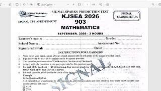 GRADE 9 MATHEMATICS SIGNAL SET 3A 2026 | SECTION B | FULL REVISION & SOLUTIONS