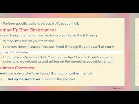 How to Open Multiple URLs in the Same Browser using Selenium Python