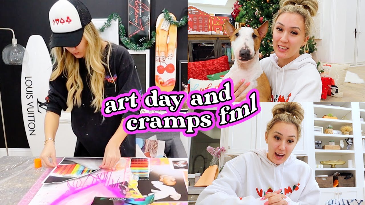 dying from cramps + making wall art | vlogmas day 5
