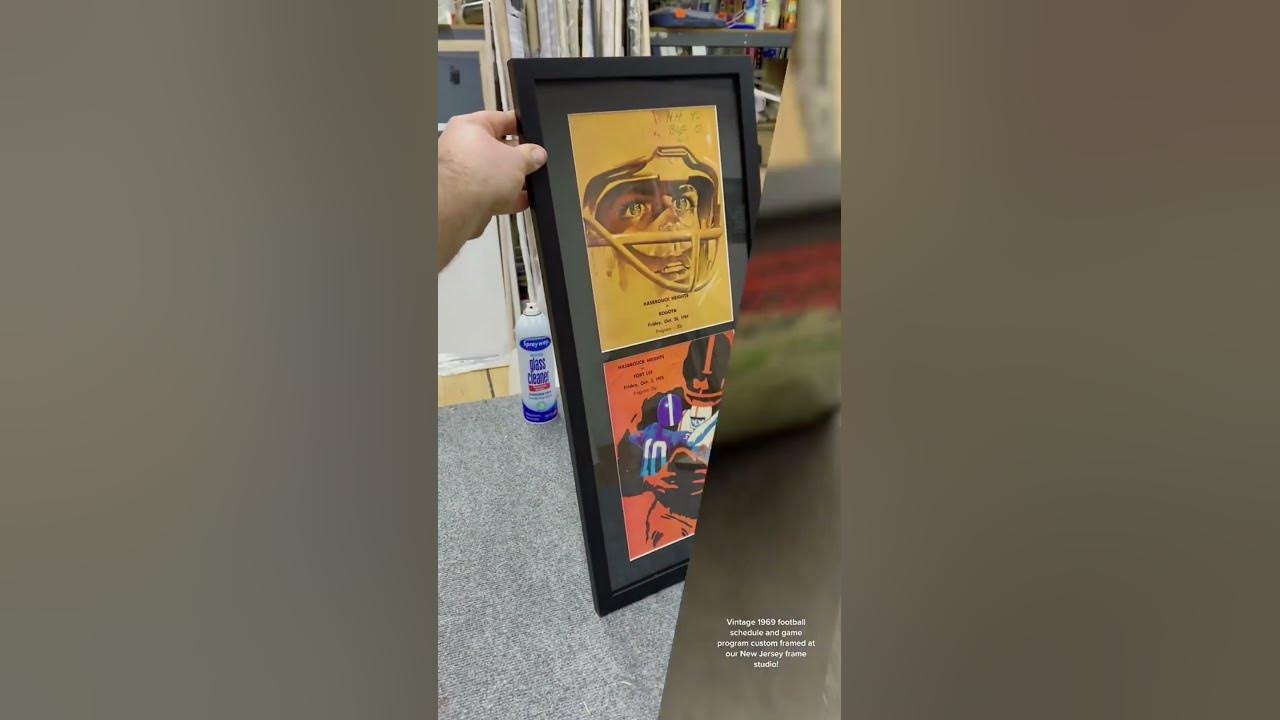 Custom framed Hasbrouck Heights NJ football schedule 1969 ! Coem and