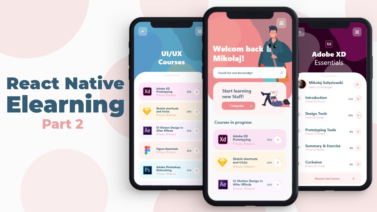 React Native E-learning App UI (Part 2) - Speed Code