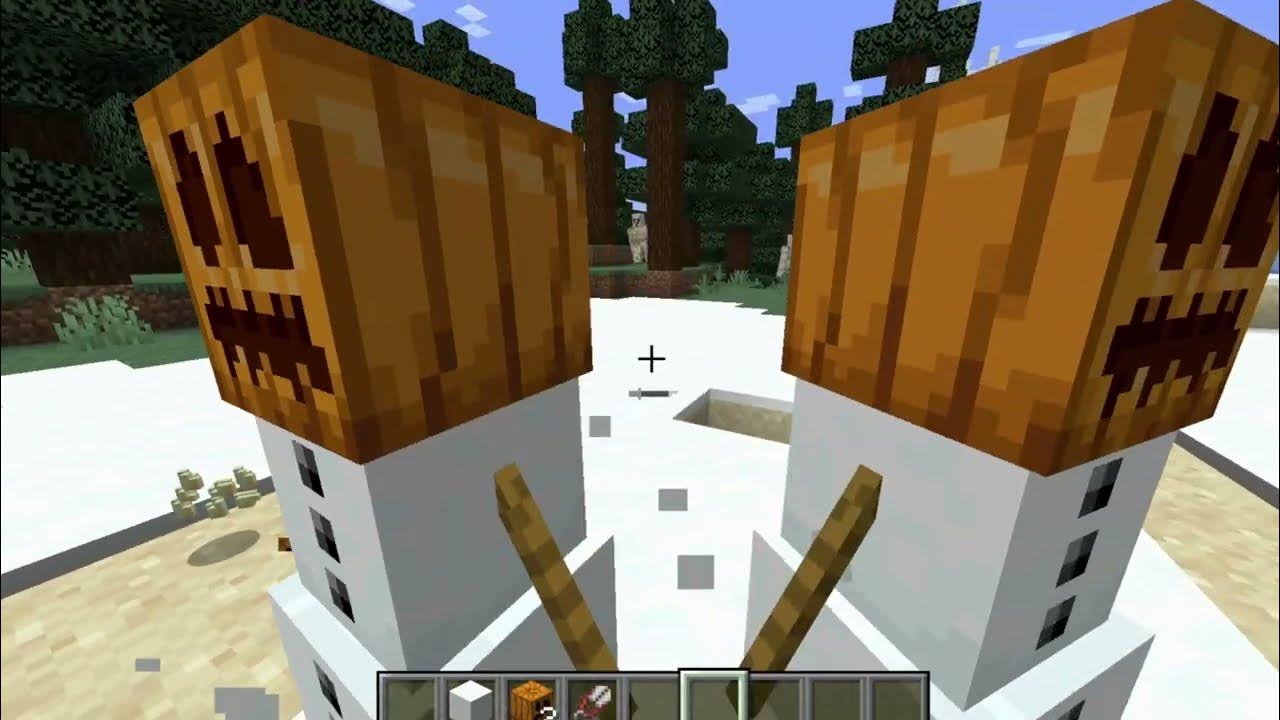 How to make a snowman in Minecraft java - YouTube