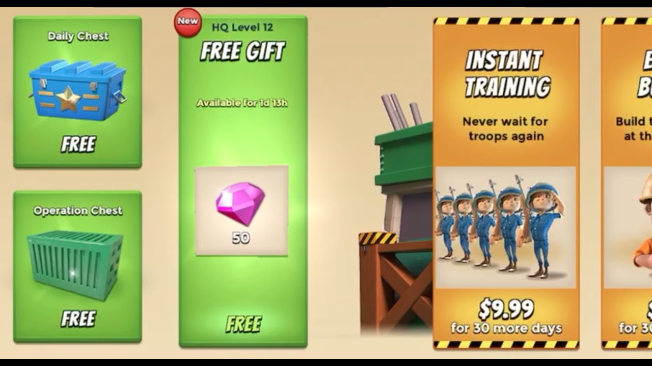 💎50 FREE DIAMONDS!💰Boom Beach