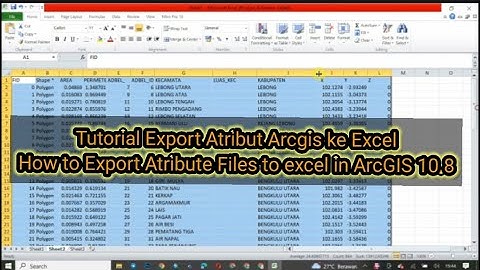 Tutorial Export Atribut Arcgis ke Excel | How to Export Attribute Files to excel in ArcGIS 10.8