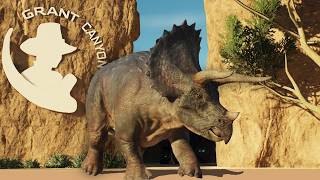 🔲 GRANT CANYON: a Fossil Digsite & Triceratops Encounter Build | Jurassic World Evolution 3