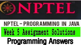 Programming in Java Quiz Solution & Programming Assignment Q1-5 Week-5 Solution | NPTEL Jan-Apr 2021