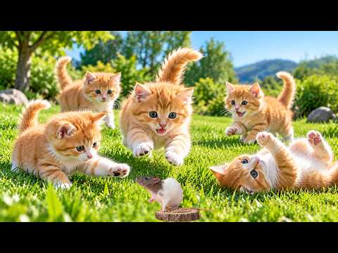 🐭🐱 Funny Kittens Playing with a Little Mouse | Relaxing Cat Sounds