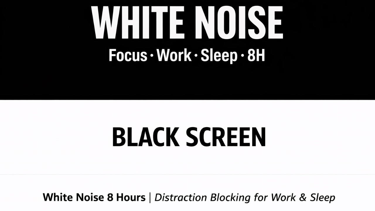 8 Hours Pure White Noise | Continuous Sound for Sleep & Work