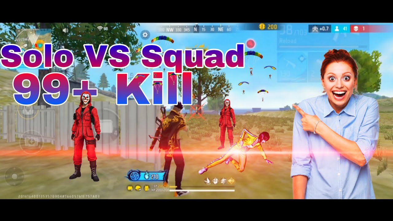 Epic Solo vs Squad Match 🔥 | 99+ Kill Gameplay | Free Fire