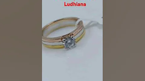 Hallmark gold 18ct #designer #Solitaire 0.55pointer #couple #diamond band#rings 6gm