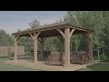 12 x 20 Wood Gazebo With Aluminium Roof