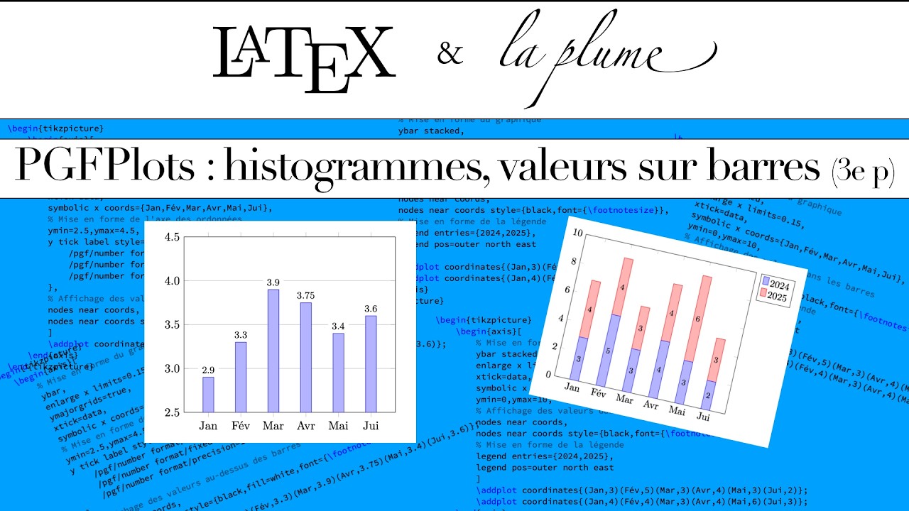 #121 PGFPlots : afficher les valeurs sur les barres de l'histogramme (3e partie)