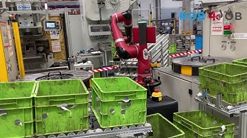Collaborative robot tending press machine