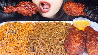 ASMR SPICY RICHEESE FIRE CHICKEN 🔥   SAMYANG NOODLES   PALDO JJAJANGMYEON