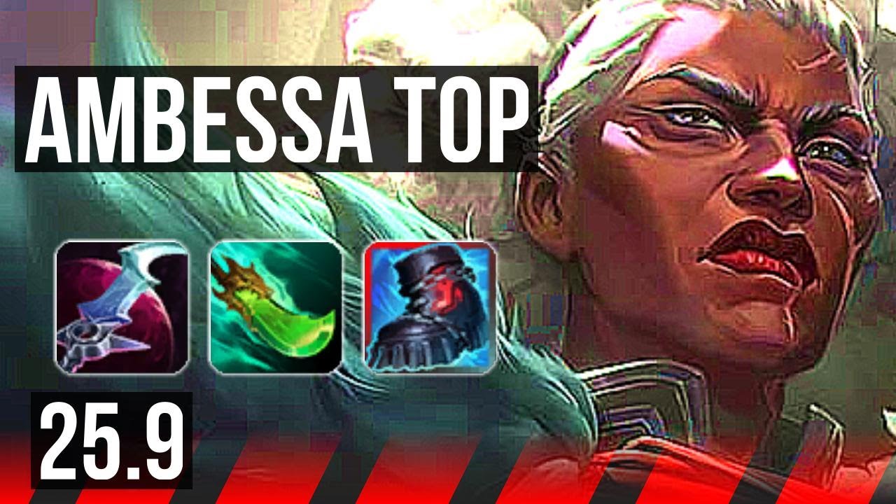 AMBESSA vs TEEMO (TOP) | Legendary, 45k DMG, 12/4/10 | KR Master | 25.9